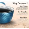imageNutriChef Nonstick Cookware Excilon Home Kitchen Ware Set with Saucepan Frying Pans Cooking Pots Lids Utensil PTFEPFOAPFOS Free 11 Pcs GrayLight Blue