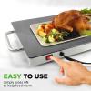 imageNutriChef Portable Electric Food Hot PlateStainless Steel Warming TrayampampDish Warmer with Black Glass TopKeep Food Warm for BuffetsRestaurantsPartiesampampHome Dinners22 x 6Heats up to 203F165 x 11 Inches