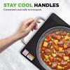 imageNutriChef Portable Electric Food Hot PlateStainless Steel Warming TrayampampDish Warmer with Black Glass TopKeep Food Warm for BuffetsRestaurantsPartiesampampHome Dinners22 x 6Heats up to 203F165 x 11 Inches