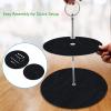 imageNutriChef Two Tier Slate Cake StandRound Multi Level Tray Serving PlateCupcake Holder DisplayDessert TowerFruit Platter wStainless Steel Rods and Handlefor WeddingBirthday