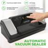 imageNutriChef Vacuum Sealer  Automatic Vacuum Air Sealing System For Food Preservation w Starter Kit  Compact Design  Lab Tested  Dry ampamp Moist Food Modes  Led Indicator Lights Stainless Steel BlackBlack