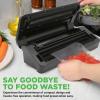 imageNutriChef Vacuum Sealer  Automatic Vacuum Air Sealing System For Food Preservation w Starter Kit  Compact Design  Lab Tested  Dry ampamp Moist Food Modes  Led Indicator Lights Stainless Steel BlackBlack