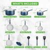 imageNutrichef 20 Piece Professional Home Kitchen Cookware and Bakeware Pots and Pans Set Non Stick Kitchenware CoolTouch Handles Non Toxic Safe for Gas Electric Induction Cooktops Easy CleanNavy