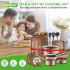 imageNutrichef 20 Piece Professional Home Kitchen Cookware and Bakeware Pots and Pans Set Non Stick Kitchenware CoolTouch Handles Non Toxic Safe for Gas Electric Induction Cooktops Easy CleanMatte Gold