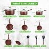 imageNutrichef 20 Piece Professional Home Kitchen Cookware and Bakeware Pots and Pans Set Non Stick Kitchenware CoolTouch Handles Non Toxic Safe for Gas Electric Induction Cooktops Easy CleanBrown