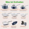 imageNutrichef 20 Piece Professional Home Kitchen Cookware and Bakeware Pots and Pans Set Non Stick Kitchenware CoolTouch Handles Non Toxic Safe for Gas Electric Induction Cooktops Easy CleanNavy