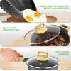 imageNutrichef 22Piece Maroon Marble NonStick Cookware and Bakeware Set  Professional Home Kitchen Collection with MultiSized Pots Pans and HeatResistant ToolsBlack Marble