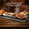 imageStainless Steel Warming Hot Plate  Keep Food Warm w Portable Electric Food Tray Dish Warmer w Black Glass Top For Restaurant Parties Buffet Serving Table or Countertop Use  NutriChef AZPKWTR15
