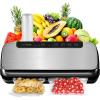 imageNutriChef Automatic Vacuum Air Sealing System for Food Preservation with Starter Kit Compact Design Lab Tested Dry ampamp Moist Food Modes with Led Indicator Lights BlackStainless Steel
