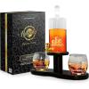 imageNutriChef Glass Whiskey Decanter  850ml Globe Whiskey Carafe Alcohol Decanter Set with Glasses  Liquor Decanter w Stopper ampamp Base For Brandy Wine Cognac Rum Gin Scotch BourbonSchooner