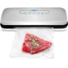 imageNutriChef Vacuum Sealer  Automatic Vacuum Air Sealing System For Food Preservation w Starter Kit  Compact Design  Lab Tested  Dry ampamp Moist Food Modes  Led Indicator Lights Stainless Steel BlackBlackStainless SteelWhite