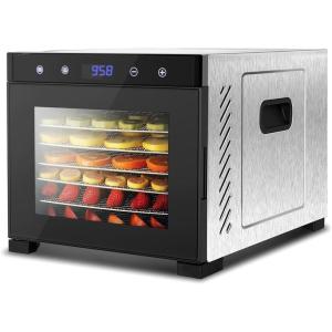 imageNutriChef Commercial Electric Food Dehydrator Machine  14 Shelf Extra Large Capacity  Stainless Steel Trays  1000Watts Digital Timer ampamp Temperature Control  1858 x 1752 x 2252 IN6 shelf