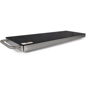 imageNutriChef Stainless Steel Warming Hot Plate  Keep Food Warm w Portable Electric Food Tray Dish Warmer w Black Glass Top For Restaurant Parties Buffet Serving Table or Countertop Use