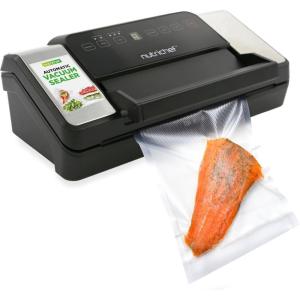 imageNutriChef Vacuum Sealer  Automatic Vacuum Air Sealing System For Food Preservation w Starter Kit  Compact Design  Lab Tested  Dry ampamp Moist Food Modes  Led Indicator Lights Stainless Steel BlackBlack