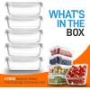 imageNutriChef 10Piece Superior Glass Food Storage Containers Set 5 Containers  5 Locking LidsStackable Mealprep Design BPAfree Airtight Clear Locking lids with Vent Lids ampamp Air Hole NCCLX5Flat