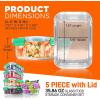 imageNutriChef 10Piece Superior Glass Food Storage Containers Set 5 Containers  5 Locking LidsStackable Mealprep Design BPAfree Airtight Clear Locking lids with Vent Lids ampamp Air Hole NCCLX5Wave