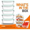 imageNutriChef 10Piece Superior Glass Food Storage Containers Set 5 Containers  5 Locking LidsStackable Mealprep Design BPAfree Airtight Clear Locking lids with Vent Lids ampamp Air Hole NCCLX5Green
