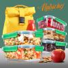 imageNutriChef 10Piece Superior Glass Food Storage Containers Set 5 Containers  5 Locking LidsStackable Mealprep Design BPAfree Airtight Clear Locking lids with Vent Lids ampamp Air Hole NCCLX5Wave
