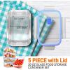 imageNutriChef 10Piece Superior Glass Food Storage Containers Set 5 Containers  5 Locking LidsStackable Mealprep Design BPAfree Airtight Clear Locking lids with Vent Lids ampamp Air Hole NCCLX5Blue