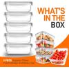 imageNutriChef 10Piece Superior Glass Food Storage Containers Set 5 Containers  5 Locking LidsStackable Mealprep Design BPAfree Airtight Clear Locking lids with Vent Lids ampamp Air Hole NCCLX5Gray
