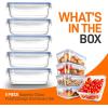imageNutriChef 10Piece Superior Glass Food Storage Containers Set 5 Containers  5 Locking LidsStackable Mealprep Design BPAfree Airtight Clear Locking lids with Vent Lids ampamp Air Hole NCCLX5Blue