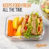 imageNutriChef 10Piece Superior Glass Food Storage Containers Set 5 Containers  5 Locking LidsStackable Mealprep Design BPAfree Airtight Clear Locking lids with Vent Lids ampamp Air Hole NCCLX5Green