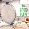 imageNutriChef 13Inch Nonstick Pizza Tray  Round Carbon Steel NonStick Pizza Baking Pan with Perforated Holes Premium Bakeware Pizza Screen with Silicone Grip Handles Dishwasher Safe  NCBPIZ1Gold