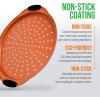 imageNutriChef 13Inch Nonstick Pizza Tray  Round Carbon Steel NonStick Pizza Baking Pan with Perforated Holes Premium Bakeware Pizza Screen with Silicone Grip Handles Dishwasher Safe  NCBPIZ1Copper