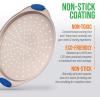 imageNutriChef 13Inch Nonstick Pizza Tray  Round Carbon Steel NonStick Pizza Baking Pan with Perforated Holes Premium Bakeware Pizza Screen with Silicone Grip Handles Dishwasher Safe  NCBPIZ1Gold