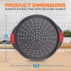 imageNutriChef 13Inch Nonstick Pizza Tray  Round Carbon Steel NonStick Pizza Baking Pan with Perforated Holes Premium Bakeware Pizza Screen with Silicone Grip Handles Dishwasher Safe  NCBPIZ1Black 1