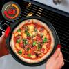 imageNutriChef 13Inch Nonstick Pizza Tray  Round Carbon Steel NonStick Pizza Baking Pan with Perforated Holes Premium Bakeware Pizza Screen with Silicone Grip Handles Dishwasher Safe  NCBPIZ1Black 1