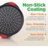 imageNutriChef 13Inch Nonstick Pizza Tray  Round Carbon Steel NonStick Pizza Baking Pan with Perforated Holes Premium Bakeware Pizza Screen with Silicone Grip Handles Dishwasher Safe  NCBPIZ1Black 1