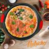 imageNutriChef 13Inch Nonstick Pizza Tray  Round Carbon Steel NonStick Pizza Baking Pan with Perforated Holes Premium Bakeware Pizza Screen with Silicone Grip Handles Dishwasher Safe  NCBPIZ1Black 1