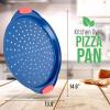 imageNutriChef 13Inch Nonstick Pizza Tray  Round Carbon Steel NonStick Pizza Baking Pan with Perforated Holes Premium Bakeware Pizza Screen with Silicone Grip Handles Dishwasher Safe  NCBPIZ1Blue