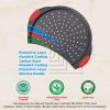 imageNutriChef 13Inch Nonstick Pizza Tray  Round Carbon Steel NonStick Pizza Baking Pan with Perforated Holes Premium Bakeware Pizza Screen with Silicone Grip Handles Dishwasher Safe  NCBPIZ1Black 2 pack