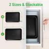 imageNutriChef 2Piece Black NonStick Cookie Sheet Baking Tray Set  Versatile ampamp Durable Carbon Steel Bakeware Sets Stackable ampamp EasyClean NC2TRBLBlack
