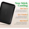imageNutriChef 2Piece Black NonStick Cookie Sheet Baking Tray Set  Versatile ampamp Durable Carbon Steel Bakeware Sets Stackable ampamp EasyClean NC2TRBLBlack