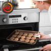 imageNutriChef 2Piece Black NonStick Cookie Sheet Baking Tray Set  Versatile ampamp Durable Carbon Steel Bakeware Sets Stackable ampamp EasyClean NC2TRBLChampagne Gold