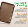 imageNutriChef 2Piece Black NonStick Cookie Sheet Baking Tray Set  Versatile ampamp Durable Carbon Steel Bakeware Sets Stackable ampamp EasyClean NC2TRBLChampagne Gold