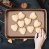 imageNutriChef 2Piece Black NonStick Cookie Sheet Baking Tray Set  Versatile ampamp Durable Carbon Steel Bakeware Sets Stackable ampamp EasyClean NC2TRBLChampagne Gold