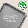 imageNutriChef 2Piece Black NonStick Cookie Sheet Baking Tray Set  Versatile ampamp Durable Carbon Steel Bakeware Sets Stackable ampamp EasyClean NC2TRBLGray