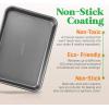 imageNutriChef 2Piece Black NonStick Cookie Sheet Baking Tray Set  Versatile ampamp Durable Carbon Steel Bakeware Sets Stackable ampamp EasyClean NC2TRBLGray