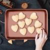 imageNutriChef 2Piece Black NonStick Cookie Sheet Baking Tray Set  Versatile ampamp Durable Carbon Steel Bakeware Sets Stackable ampamp EasyClean NC2TRBLRose Gold