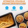 imageNutriChef 8Piece Stackable Nonstick Bakeware Set  Premium Steel Baking Tray Set  Includes Round Cake Pan 6Cup Muffin Pans WideSquare Brownie ampamp Loaf Pans Cookie Sheet ampamp Roaster Pan BlackPlum