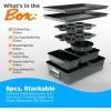 imageNutriChef 8Piece Stackable Nonstick Bakeware Set  Premium Steel Baking Tray Set  Includes Round Cake Pan 6Cup Muffin Pans WideSquare Brownie ampamp Loaf Pans Cookie Sheet ampamp Roaster Pan BlackGray
