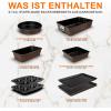imageNutriChef 8Piece Stackable Nonstick Bakeware Set  Premium Steel Baking Tray Set  Includes Round Cake Pan 6Cup Muffin Pans WideSquare Brownie ampamp Loaf Pans Cookie Sheet ampamp Roaster Pan BlackBrown