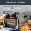 imageNutriChef Electric Countertop Food Dehydrator Machine  600Watt Premium MultiTier Meat Beef Jerky Maker FruitVegetable Dryer w 6 Stainless Steel Trays Digital Timer Temperature Control