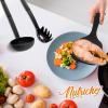 imageNutriChef Kitchen Cooking Utensils Set  Includes Soup Ladle Pasta Fork and Spatula Works with Model NCCWA13Black