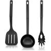 imageNutriChef Kitchen Cooking Utensils Set  Includes Soup Ladle Pasta Fork and Spatula Works with Model NCCWA13Black