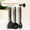 imageNutriChef Kitchen Cooking Utensils Set  Includes Soup Ladle Pasta Fork and Spatula Works with Model NCCWA13Black
